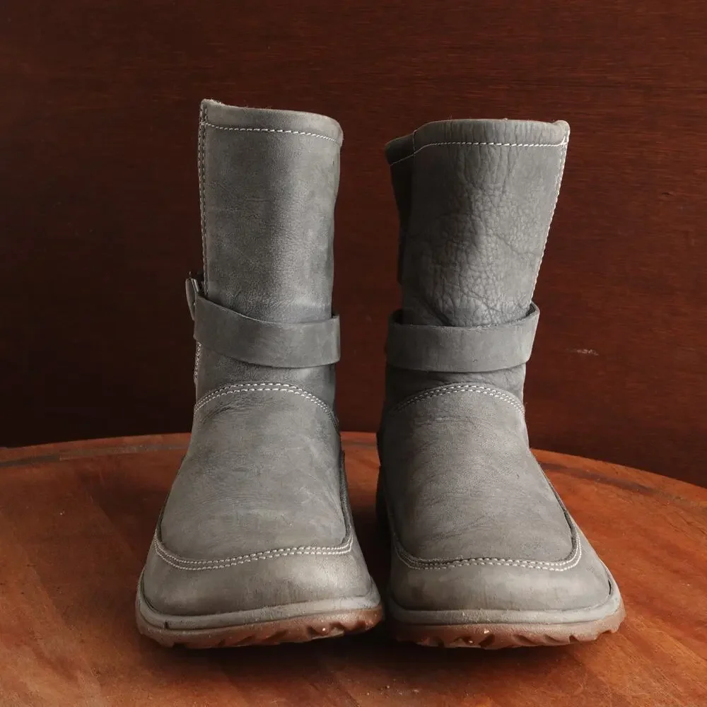 Chaco‎ Boots WMS SZ 7 Gray Hopi Leather Pull On Waterproof Outdoor Casual Winter